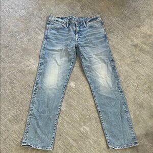 Men's American Eagle Flex Original Straight Light Wash Blue Jeans- 32/32